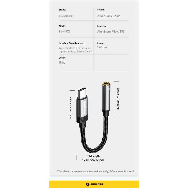 USB C Lightning To 3.5mm OTG Adapters For Mobile Phones Tablets Headphone