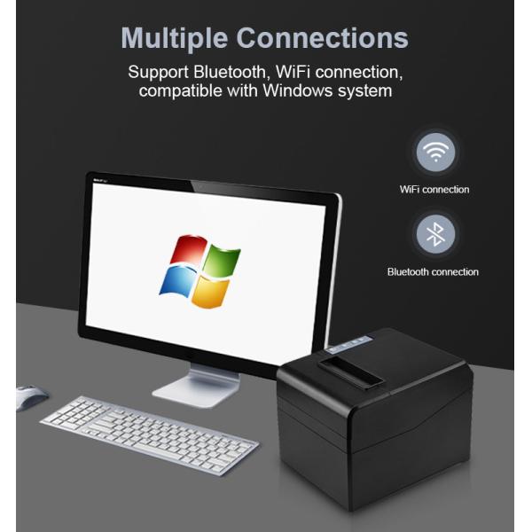 Auto Cutter 80mm 3 Inch Thermal Receipt Printer USB Bluetooth LAN Interface Desktop