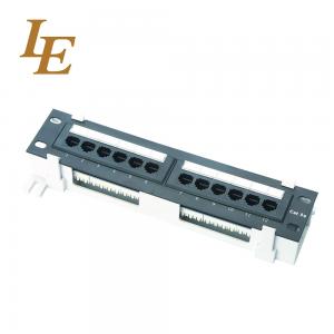 Quality 1U UTP 12 Port Wall Mount CAT5E Patch Panel SPCC Cold Rolled Steel Material for sale