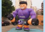 Purple Shirt Advertising Inflatables Muscle Man Commercial Grade for promotion