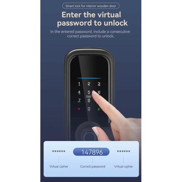 Tuya Smart Glass Door Lock with Fingerprint and Bluetooth