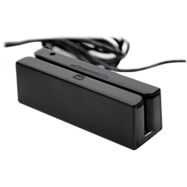 Buy Black Desktop Manual Swipe Magnetic Card Reader LED Bi Directional USB Interface at wholesale prices