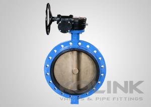 Quality Large Rubber Lined Ductile Iron Butterfly Valve Concentric Gear Operation for sale