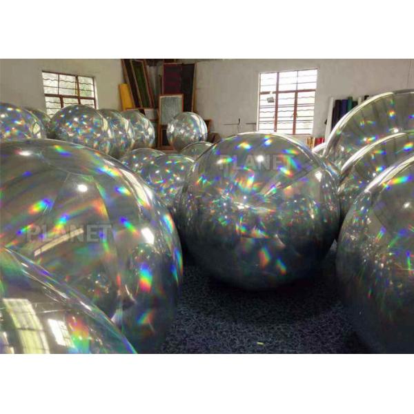 Spherical Bright Color Silver Inflatable Mirror Ball For Party Decoration