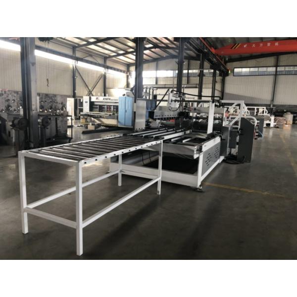 Corrugated Paper Sheet Carton Folder Gluer Machine , Box Folding And Gluing Machine