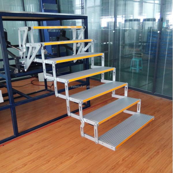 DIY Overland Expedition RVs 7 Steps 1700mm Floor Height Swing Stairs with 70W Motor