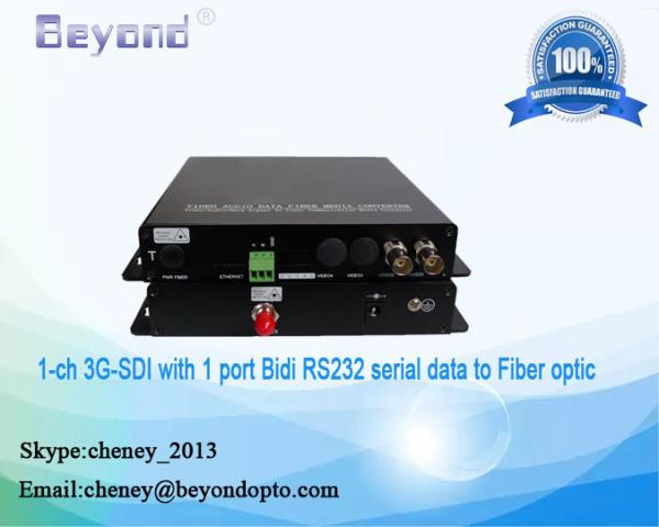 Buy BNC 1 port 3G 1080p SDI video input 1-ch 3G-SDI loopout with 1 port bidirectional RS232 serial data to fiber converter at wholesale prices