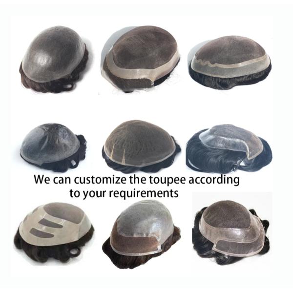 Wholesale high quality Indian hair male toupee hair system for human hair prosthesis