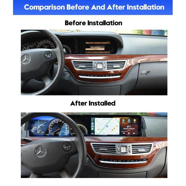 12.3 Inch Car radio For 2005-2013 Mercedes Benz S-Class W221 Navigation GPS Multimedia Player Wireless Carplay 4G