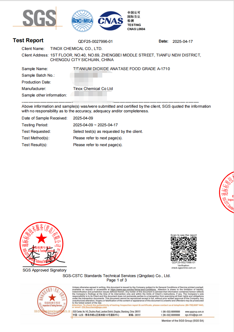 TINOX R-2140 Affordable Rutile Titanium Dioxide Pigment with High Rutile Content and Good Whiteness for Paints and Coatings