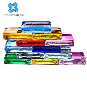 Quality Coloured Glass Brick Wall Customized Size Color Pattern Shape for sale