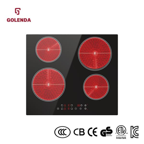 Buy Temperature Control 3 Zone Built In Ceramic Hob Cooktop Frameless at wholesale prices