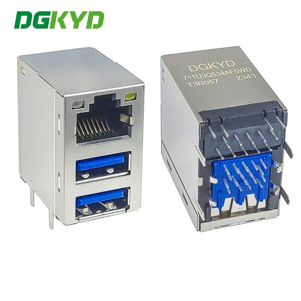 Buy Rj45 Connector With Usb3.0 Socket Integrated Gigabit Network Interface Rj45+Dual Usb3.0 Dgkyd711u3q534af5wdt3b057 at wholesale prices
