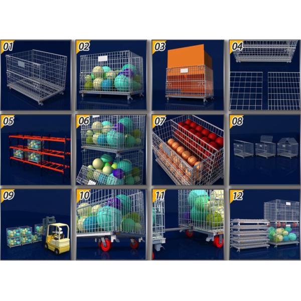 Warehouse Storage Pallet Cage Stackable Wire Mesh Metal Container
