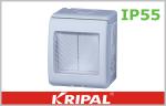 IP55 Double Throw Weatherproof Switch Socket Single Pole / Two Way