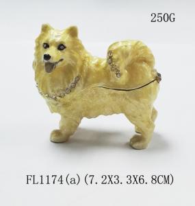 Quality New product animal dog Metal Crystal Rhinestone Jewelry Box cheap trinket box for sale
