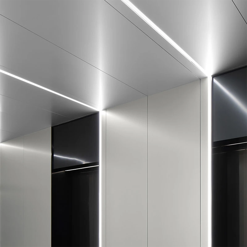 6063 LED Aluminum Channel K19 with W39.0 × H9.0mm Size and 2M/PCS Customized Length for 24mm LED Strip Lights