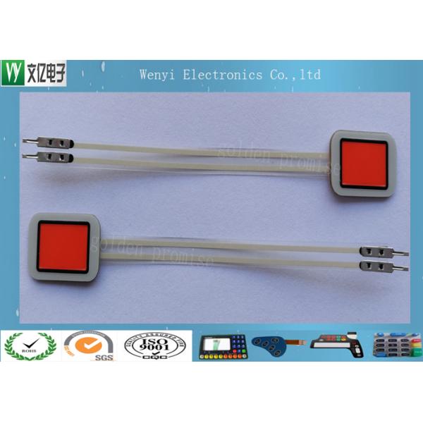 OEM Printing Single Key Membrane Switch With Red Window Weld Pin PC Overlay