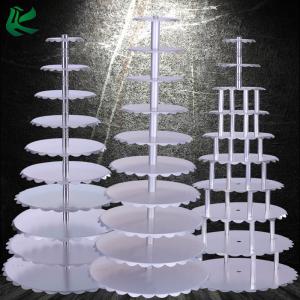Quality Aluminum Alloy 10 Tiers Wedding Cake Display Tower, Round Cupcake Stand Tower For Party Large Event for sale