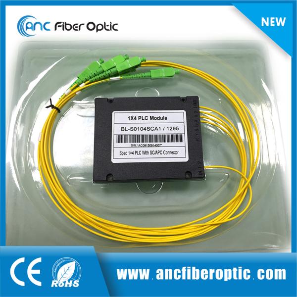 2.0mm SCAPC Fiber Optic Splitter 1x4 ABS Box 100x80x10mm For Test Equipment