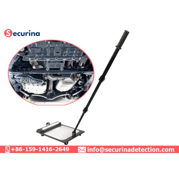 2m Visual Range Black Undercarriage Inspection Mirror 10CM Minimum Height Alumminum Rods