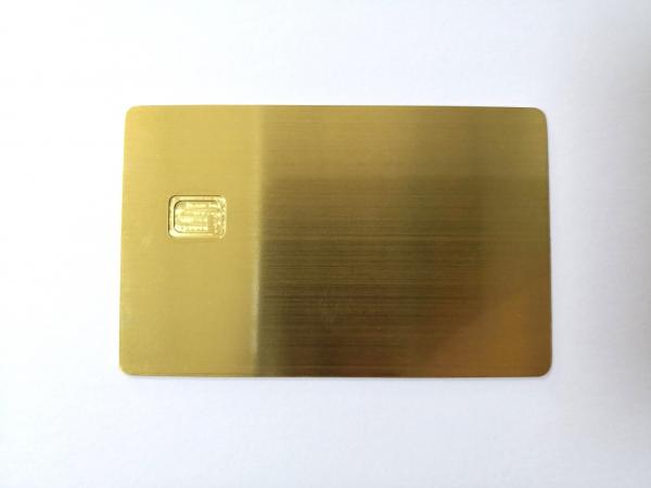 Buy Gold Brushed Small Chip Slot 0.8mm Metal Membership Card at wholesale prices