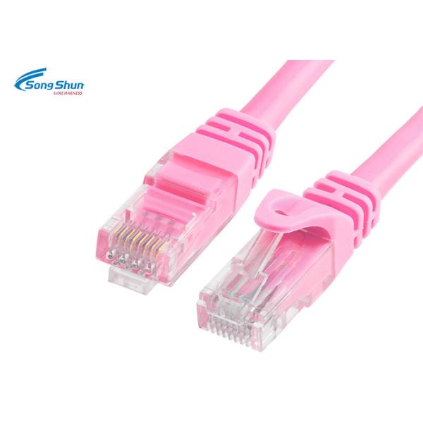 UTP Cat 5 Network Patch Cord Pink RJ45 LAN PVC LSZH Outer Jacket Fire Protection