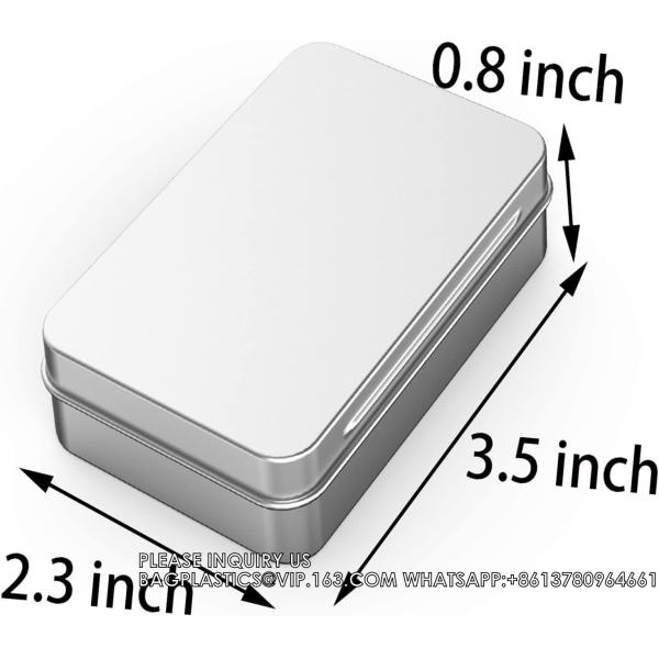 Tin Box Containers 3.7 X 2.4 X 0.8 Inch Metal Tins Storage Box, For Home Storage, Outdoor Active Storage