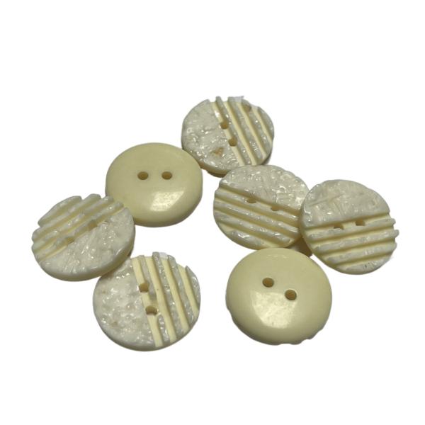 Polyester Imitation Shell Button With Irregular Face Two Hole 28L Yellow Color