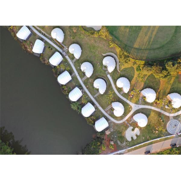 New Design Snail Shape Luxury Resort Glamping Tent With 1 Bedroom And 1 Bathroom For Campsite