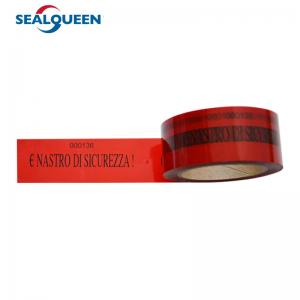 China Carton & PE Bag Sealing Evidence Seal Tape Red High Adhesive 50m PET on sale
