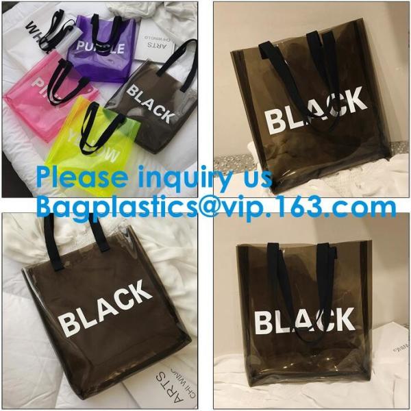 Clear Shopping Bag PVC Handbag Fashion Big Bags Jelly Package Large Transparent Tote Bag Shoulder Bag Leisure Beach Bag