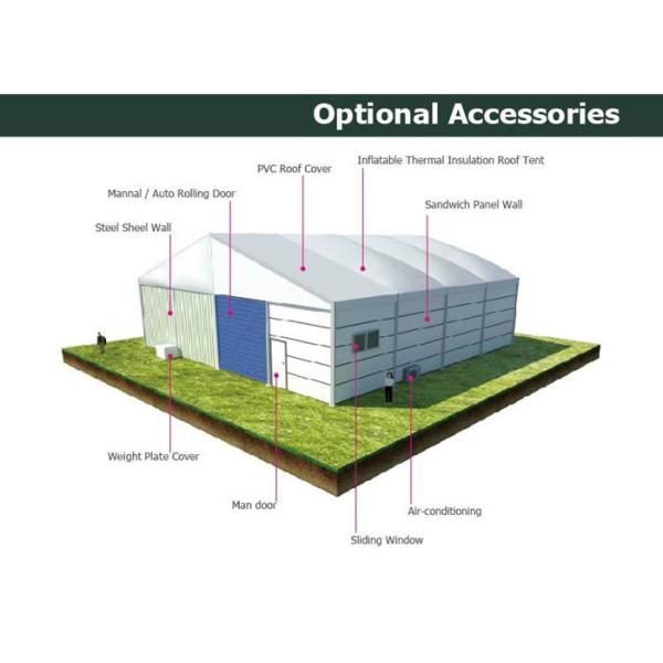 Flexible Large Warehouse Storage Tent UV Resistant Heavy Duty ABS Walls