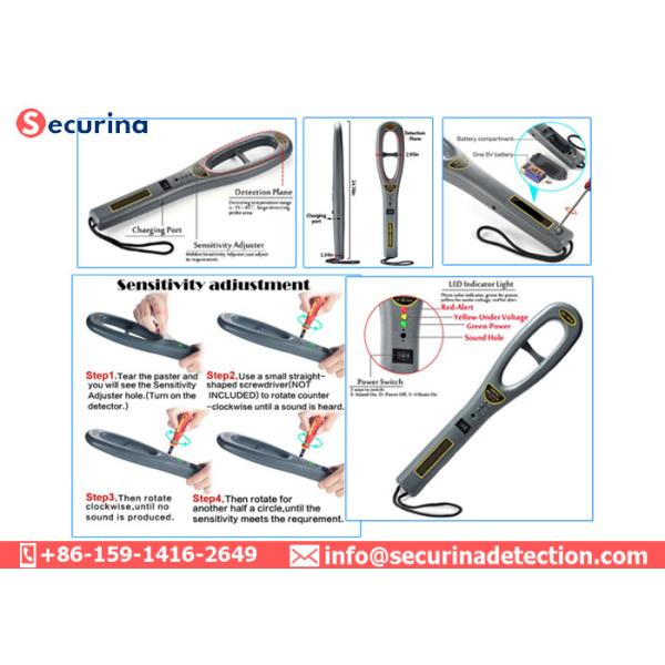 25Hz 0.5s Hand Held Security Detector 50mm Tack LED Indicator GC-101H