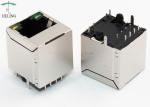 Vertical Type Magnetic RJ45 Connector 8P8C With LED Indicator Pipe Top Entry