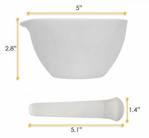 China Porcelain Mortar & Pestle Set, 9oz (275ml) - Unglazed Grinding Surface - Excellent For Kitchen Or Laboratory on sale