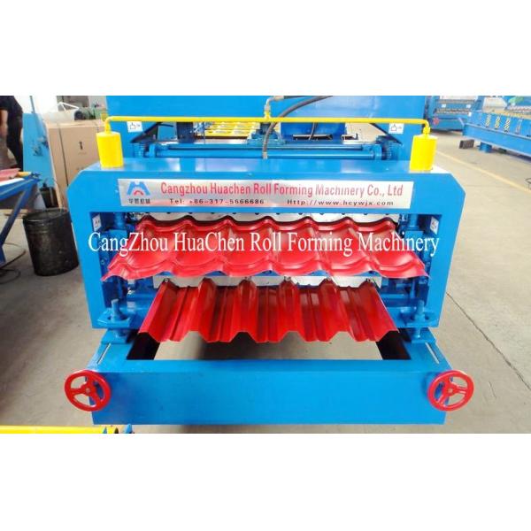 7.5Kw Hydraulic Power Tile And Roof Double Layer Cold Roll Forming Machine With CE