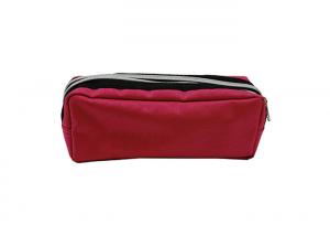 Quality 300D Polyester Red Pencil Bag With Zipper Eco Friendly Pencil Pouch for sale