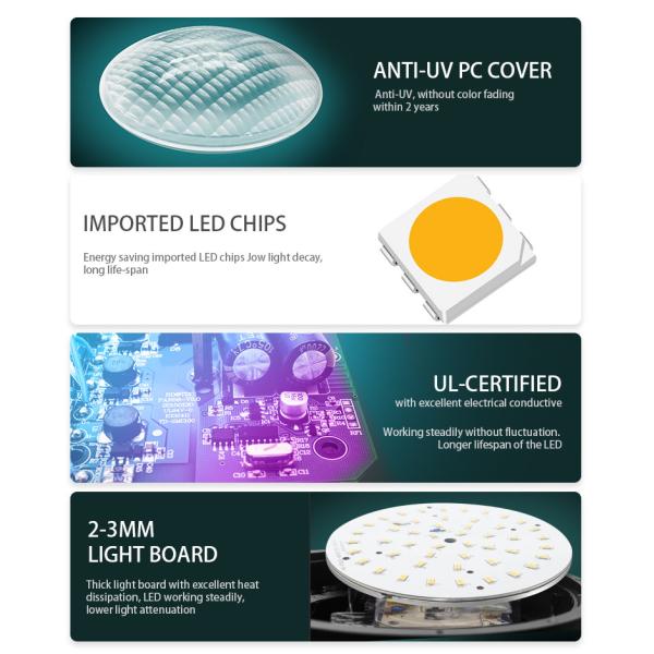 GX16D Base 6500K Aluminum PAR56 LED Pool Light AC100-240V 21W