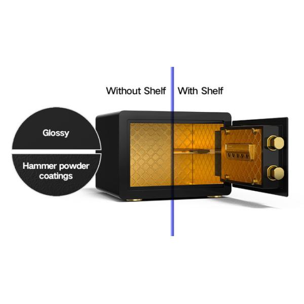 11kg Dual Alarm Home Safe Box Biometric Fingerprint Lock With Glossy Surface Treatment