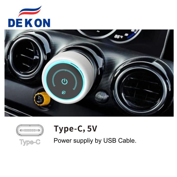 CAR air purifier and sterilizer with UVC led lamp + photocatalyst filter and carbon filter clean the air in your car