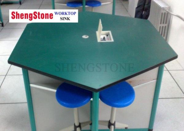 Buy Six Corner Modular Laboratory Furniture , Phenolic Resin Table Top For School Computer Lab at wholesale prices