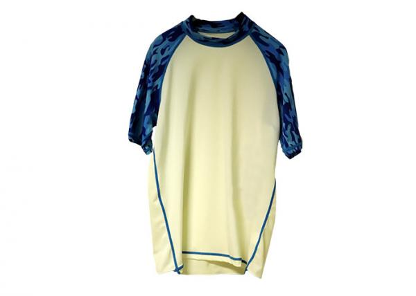 Buy Snorkeling Mens Rash Guard Suit Short Sleeve Oem Silkscreen Printing Logo at wholesale prices
