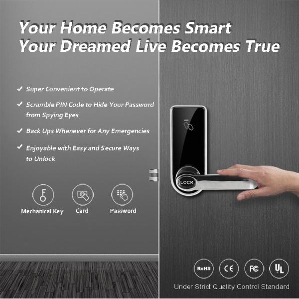 Morden Smart Touch Screen Keypad Front Door Lock For Apartment / Residential