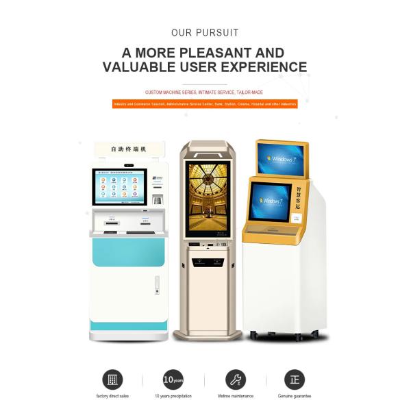Touch Screen Cash Payment Kiosk Self Service Terminal