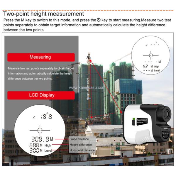 kaemeasu Hunting Rangefinder Golfing Shooting Telescope Angle Measuring Range Finder D600