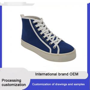 China New Fashion Style Unisex Brand Custom Casual Lace-up Flats High-top Shoes in Canvas on sale