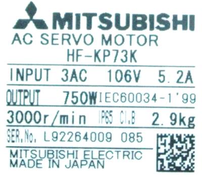 MITSUBISHI 750W Remote Control HF-KP73K Industrial AC SERVO MOTOR 3000r/min 0