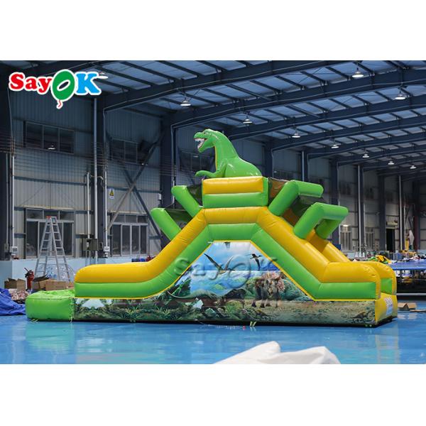 Inflatable Jumping Bouncer Inflatable Dinosaur Slide Themed Inflatable Water Slide 9.3x2x3.5mH Logo Printing
