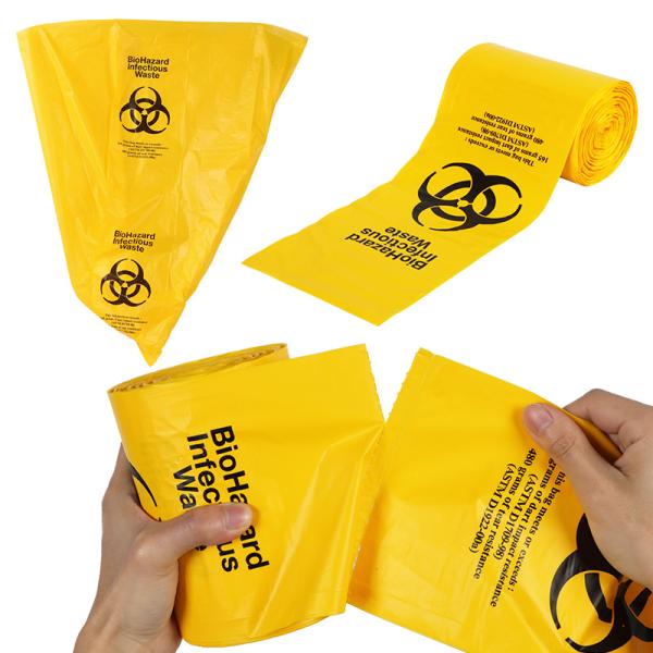 HDPE Biohazard Disposable Autoclave Bag , Yellow Medical Waste Disposal Bags